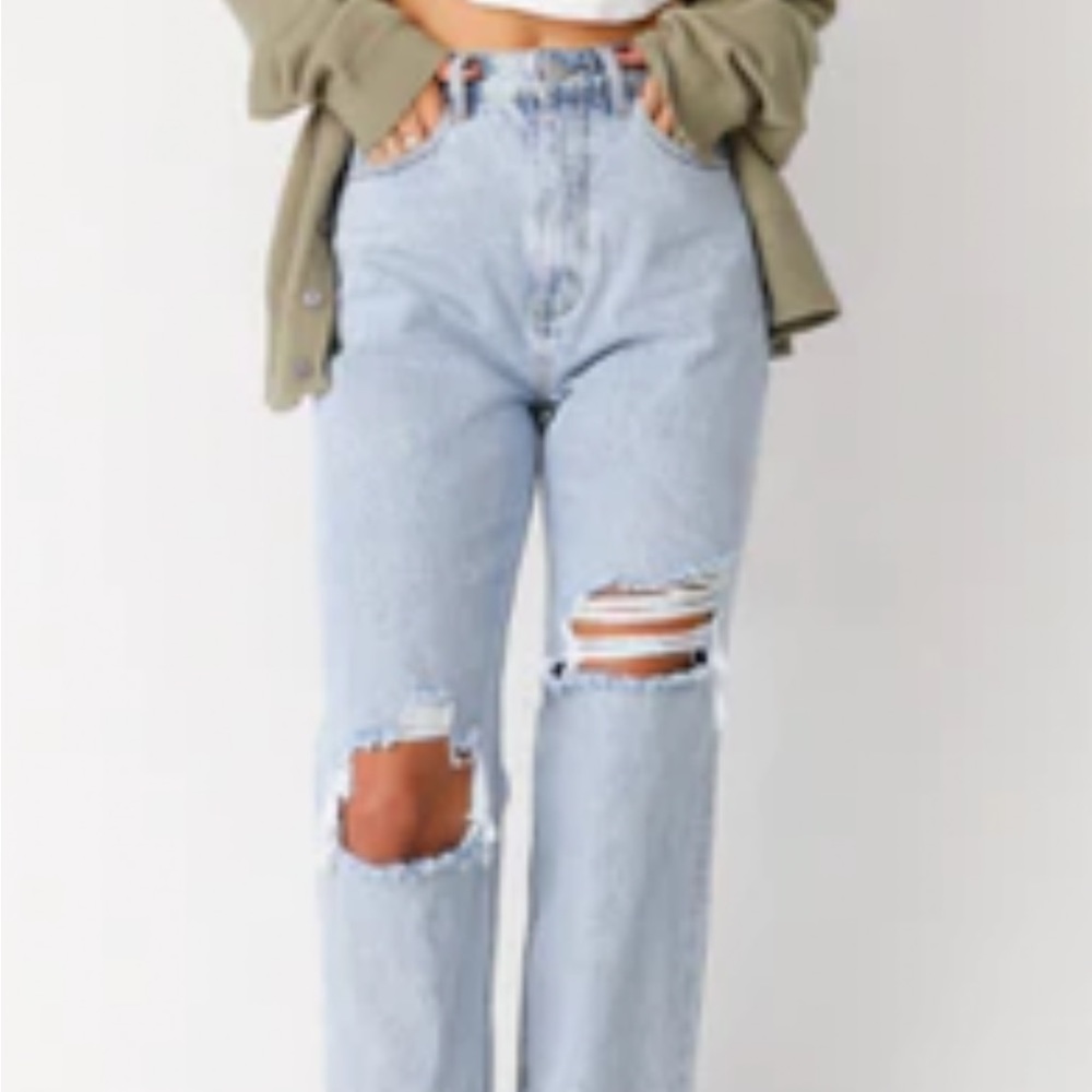 Kittenish Lacy High Rise Light Wash Jeans